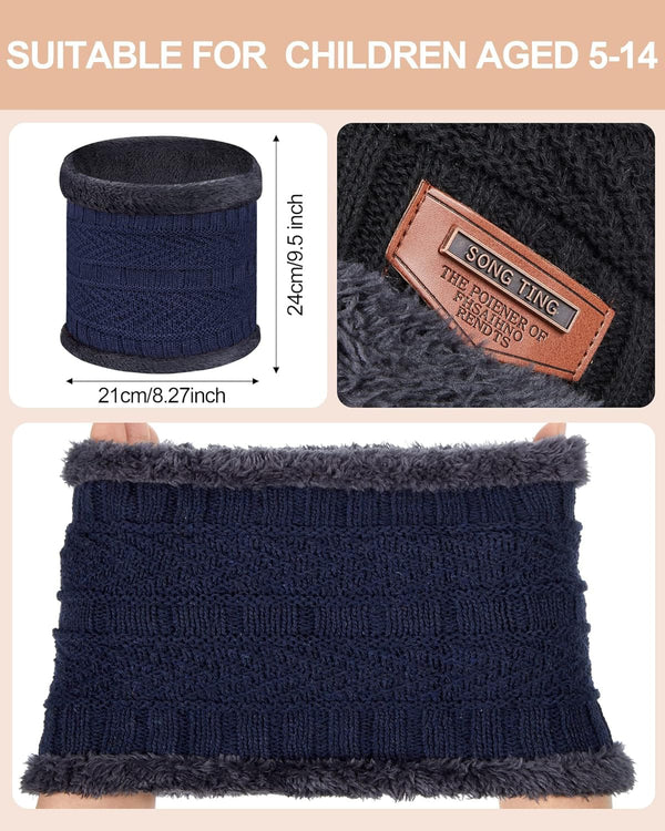 Wool Beanie  Muffler for Men & Women (Blue)