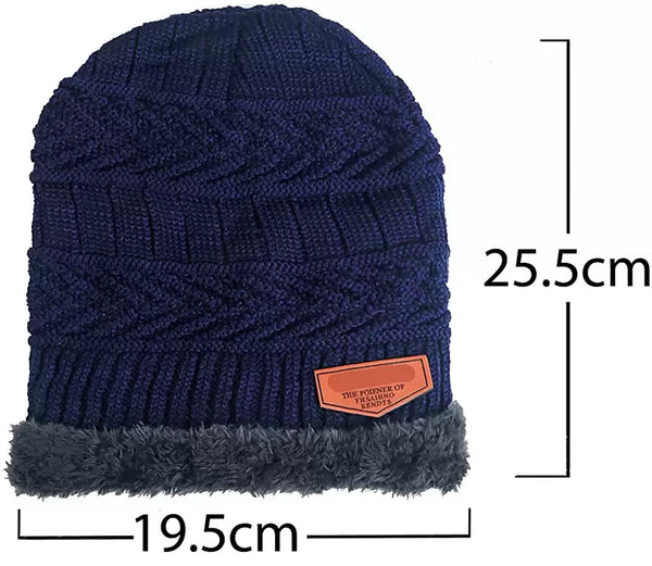 Wool Beanie Cap for Men & Women (Blue)