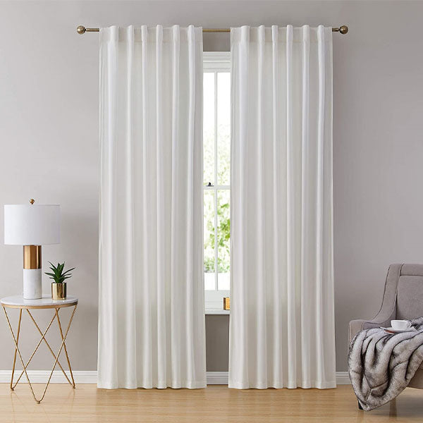 Pair Of Premium White Velvet Eyelet Curtain